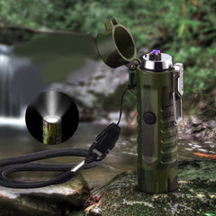 Outdoor Travel Compass Rechargeable Lighter Tube Waterproof Lighter