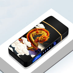 Windproof Electric Dual  Lighter USB Rechargeable Flameless Plasma 