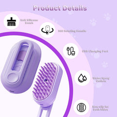3-in-1 pet steam brush