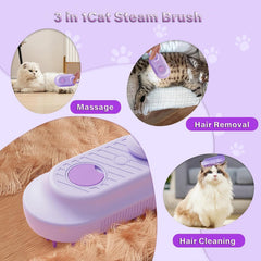3-in-1 pet steam brush