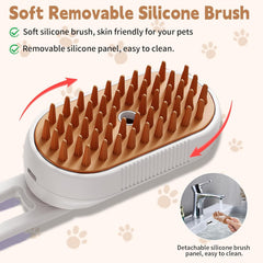 3-in-1 pet steam brush