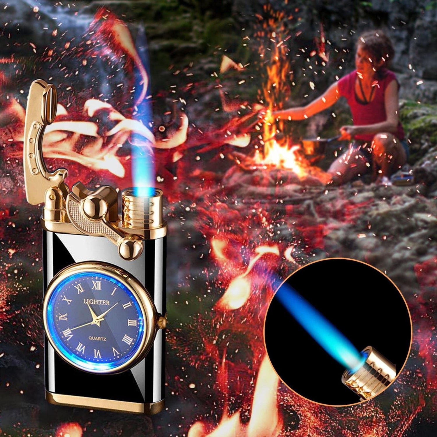 New Lighter With Electric Watch Rocker Arm Automatic Ignition 