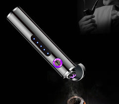 Electric Metal Lighters Smoking Windproof Dual Plasma Rechargeable zz