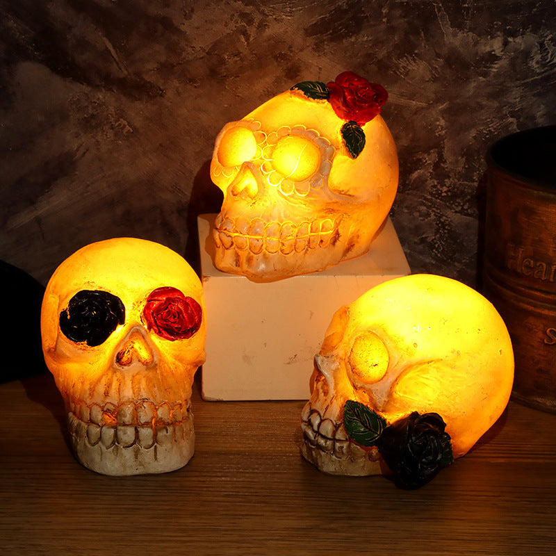 Halloween Decorations With Light Skull Glowing