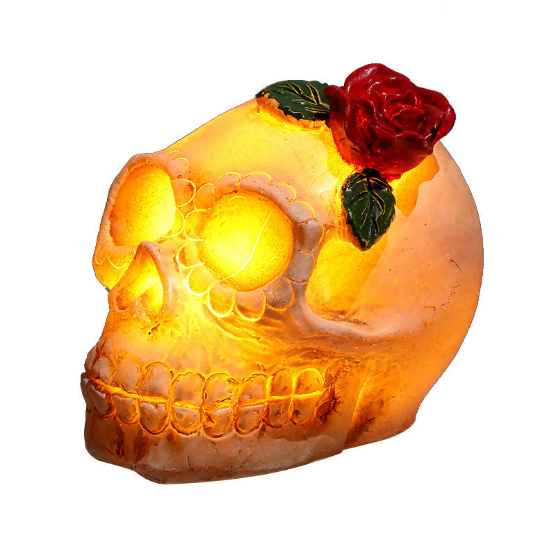 Halloween Decorations With Light Skull Glowing