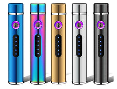 Electric Metal Lighters Smoking Windproof Dual Plasma Rechargeable 