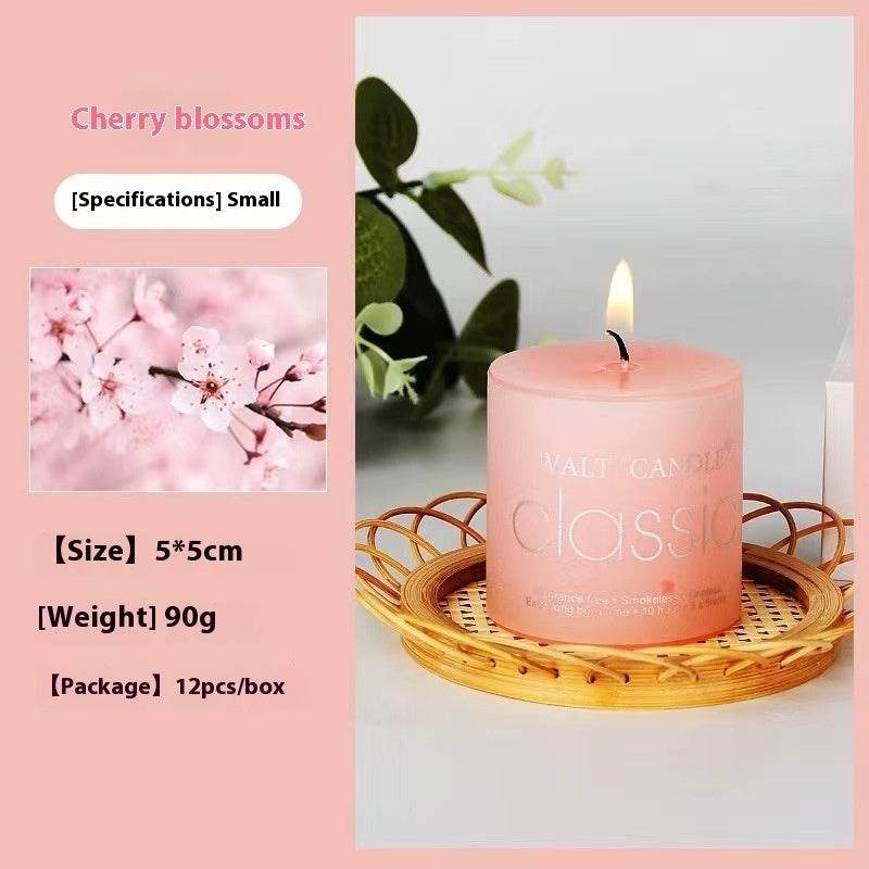 Cylindrical Color Fragrance Smokeless Candles
