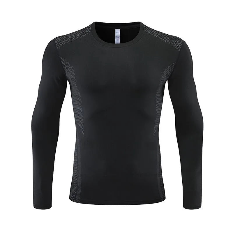 Men Long Sleeve Tracksuits GYM Fitness Tee + Leggings Men's Sport Running Set Yoga Skiing Basketball Football Clothes Suit 102