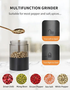 USB Rechargeable Electric Salt and Pepper Grinder