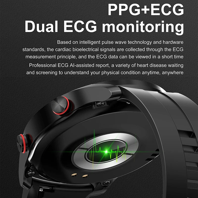 New Bluetooth Call Smart Watch Men 360*360 HD Display Heart Rate Fitness Tracker ECG+PPG Business Smartwatches For Huawei