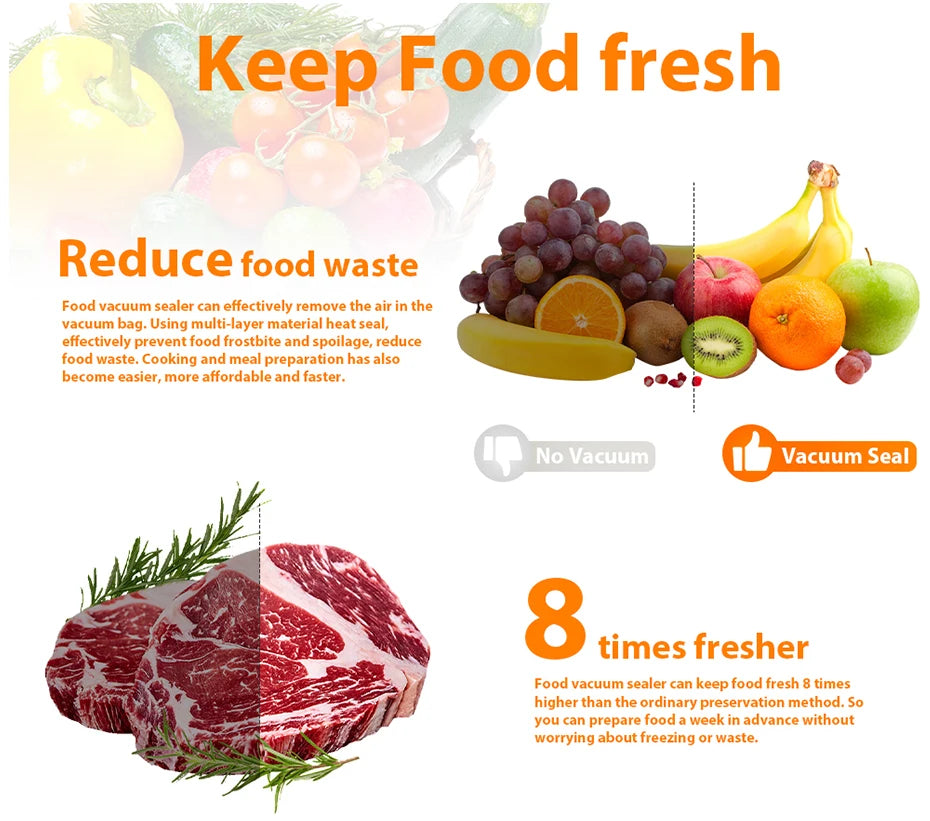 Vacuum Sealer Packaging Machine Food With Free 10pcs Vacuum bags
