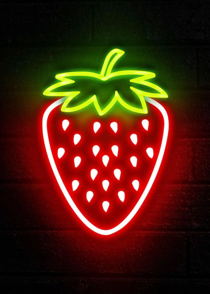 Pineapple Strawberry Banana Peach Fruit Neon Sign Poster Canvas Painting Print Wall Pictures Restaurant Kitchen Bar Room Decor
