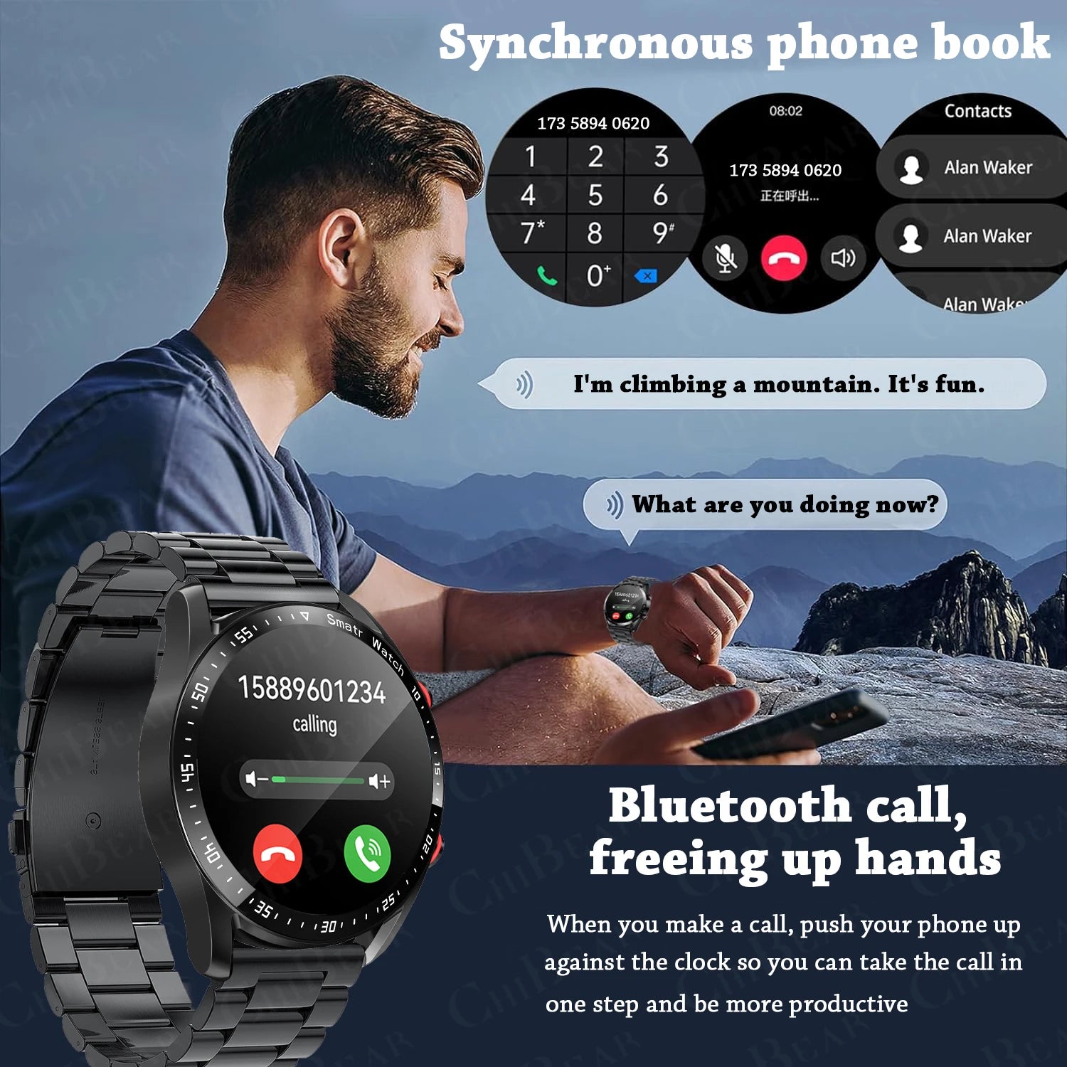 New Bluetooth Call Smart Watch Men 360*360 HD Display Heart Rate Fitness Tracker ECG+PPG Business Smartwatches For Huawei