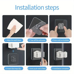 Self-Adhesive Wall-Mounted Mop Holder