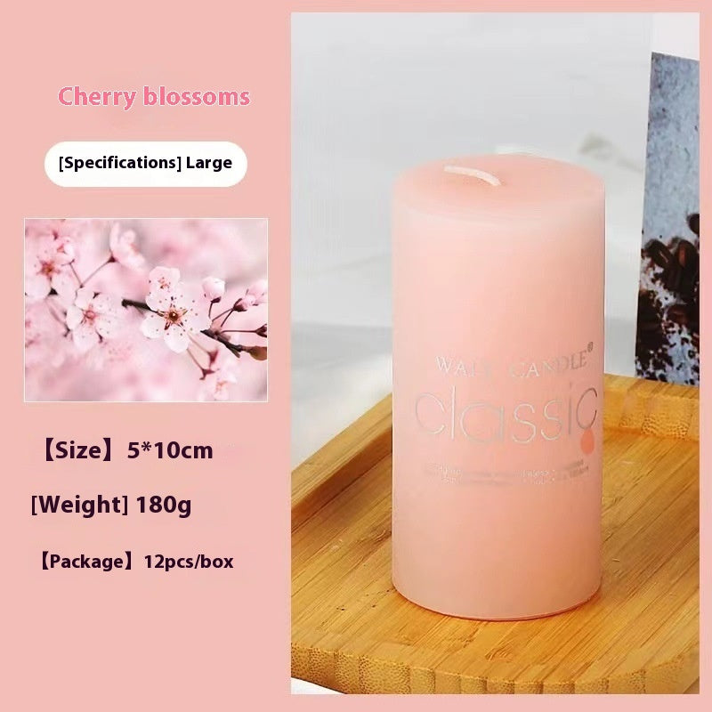 Cylindrical Color Fragrance Smokeless Candles