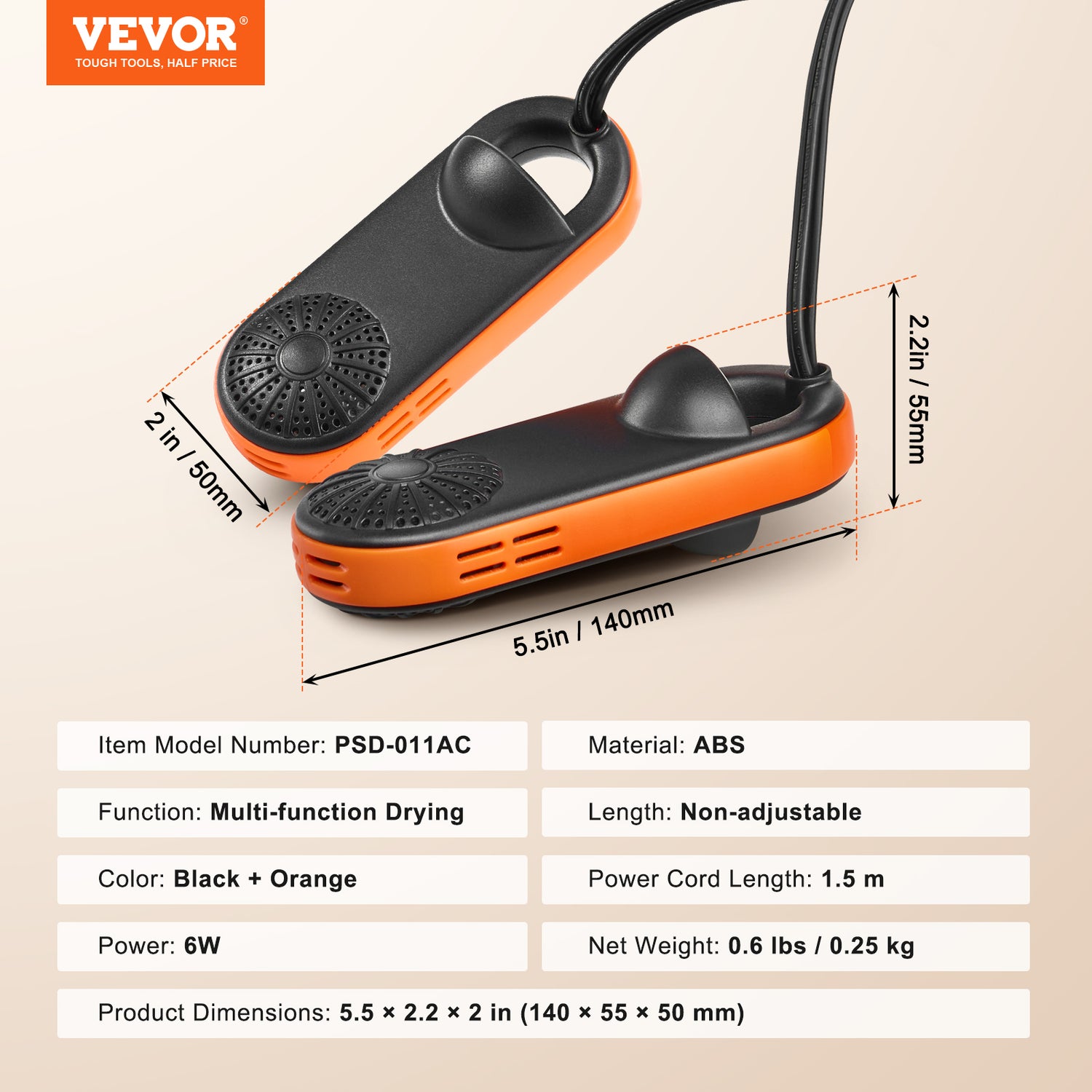VEVOR Portable Footwear Dryer 